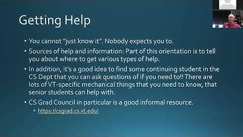 Virginia Tech Department of Computer Science Graduate School Orientation - Fall 2020