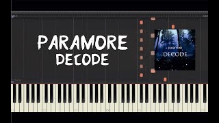 Paramore - Decode - Piano Tutorial by Amadeus (Synthesia)