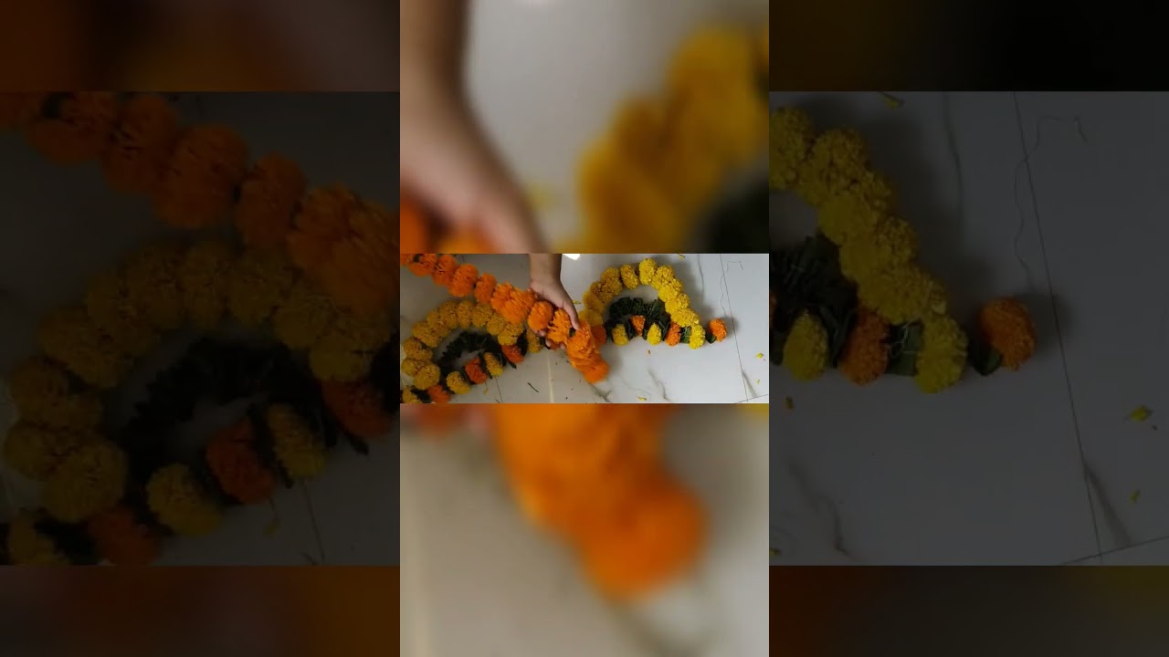 गेंदा फूल तोरण #झेंडूच्या फुलांचे तोरण #marigold flower toran#shorts#2023