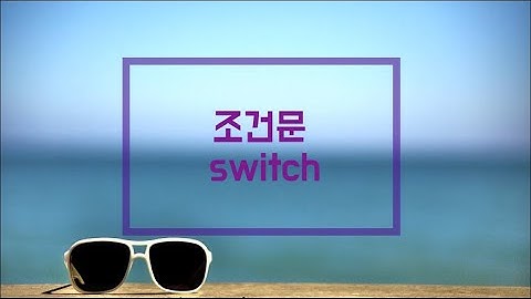 [머구리씨]C언어-조건문(switch)