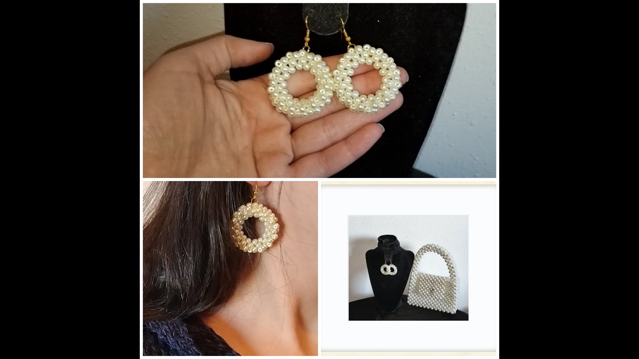 pearl earrings خطوات عمل حلق من الخرز