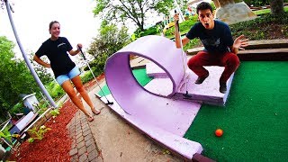 MINI GOLF FACE OFF ROUND 5! | Husband vs. Wife