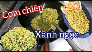 Hướng dẫn món cơm chiên ngọc bích và cách tạo màu xanh ngọc bằng lá Ngò Rí xay tự nhiên