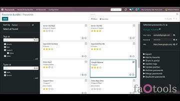 Odoo Password Manager v16 by faOtools overview