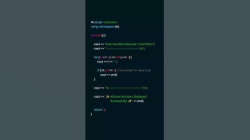 C++ Program to Print Even Numbers (1 to 100) – For Loop #CppProgramming #LearnCpp #ProgrammingBasics