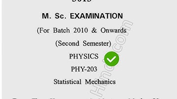 2014 Cdlu MSc Physics 2nd Sem Statistical Mechanics Question Paper