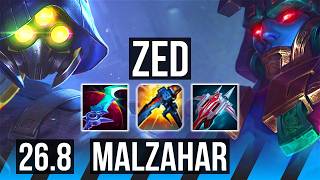 ZED vs MALZAHAR (MID) | 47K damage | NA Master | 26.8