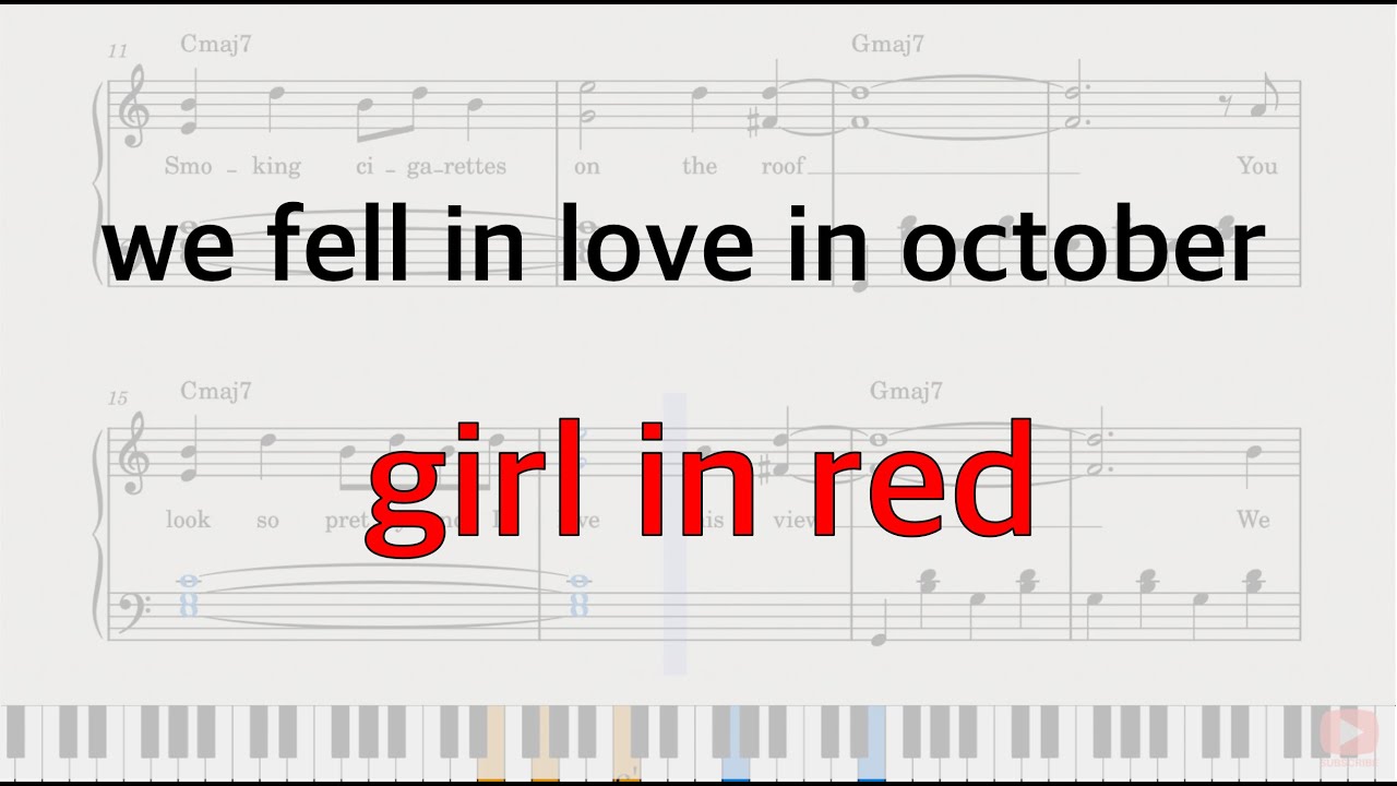 We fell in Love in October - Girl in red - Piano Tutorial (with chords ...