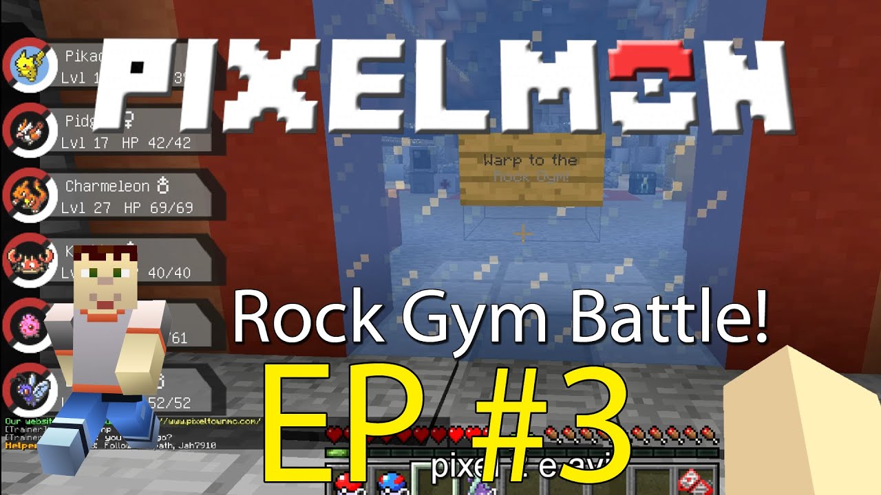 Minecraft | CHALLENGING THE ROCK GYM LEADER | Pixelmon Episode 3 - YouTube