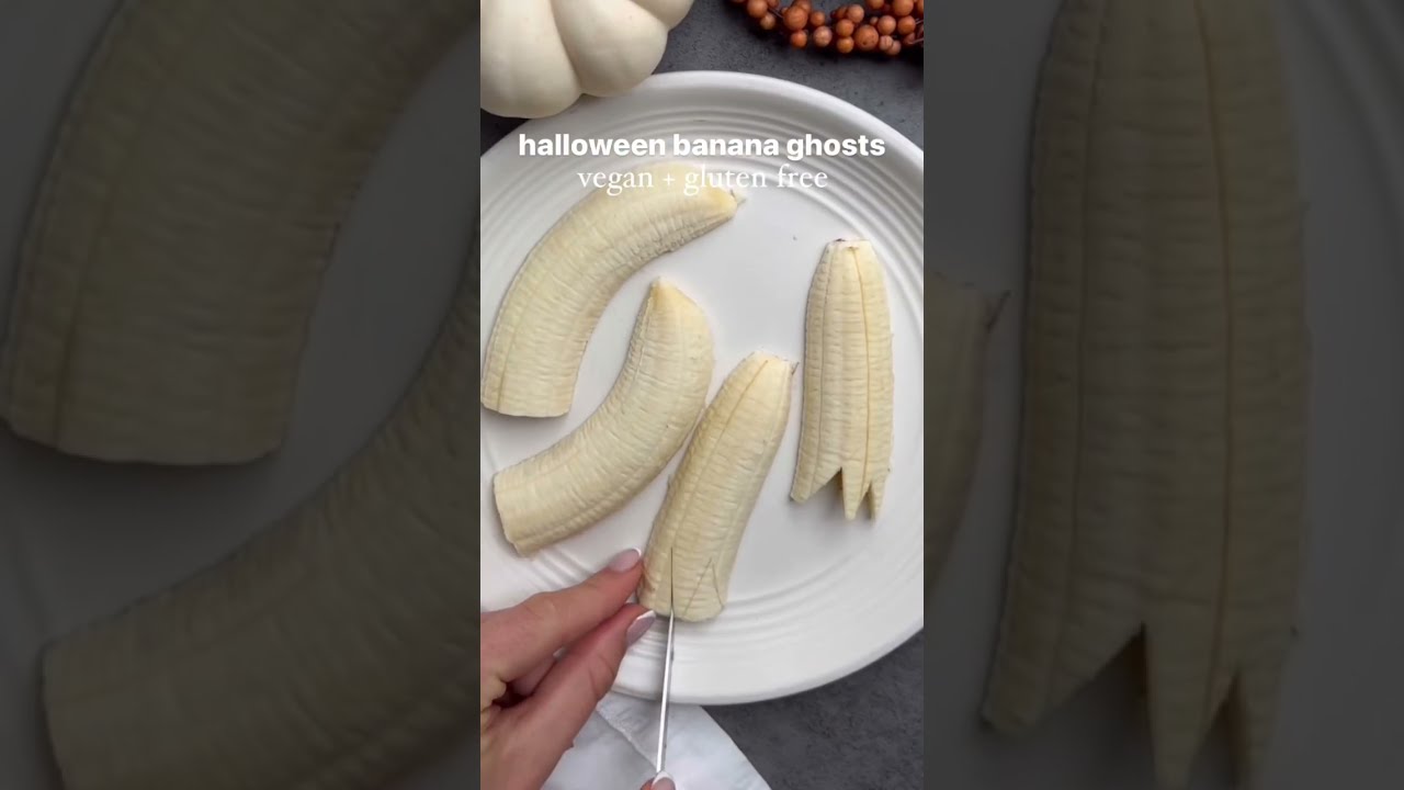 HALLOWEEN BANANA GHOSTS Vegan Gluten Free Recipe Cooking Healthy Shorts Snack Halloween