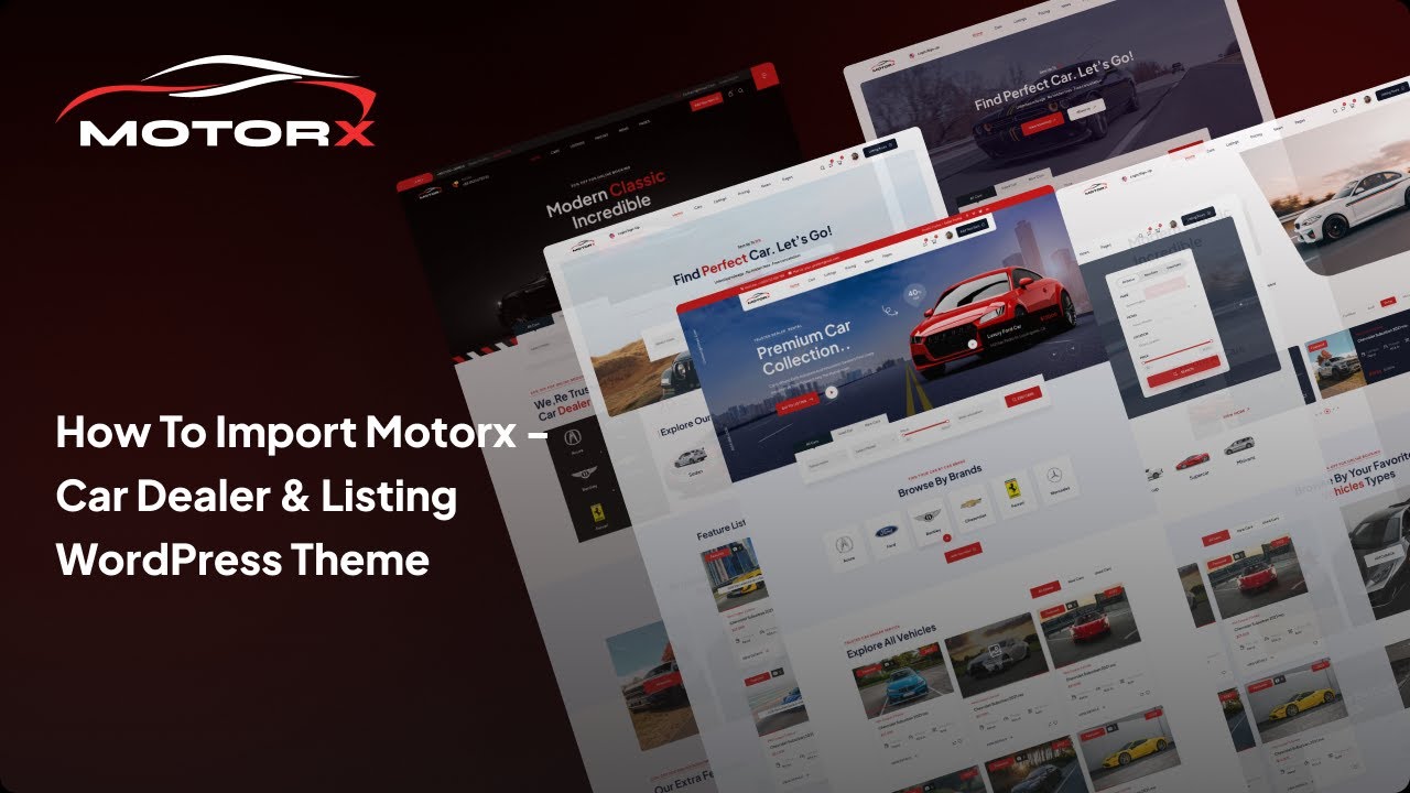 How To Import Motorx Car Dealer & Listing WordPress Theme YouTube