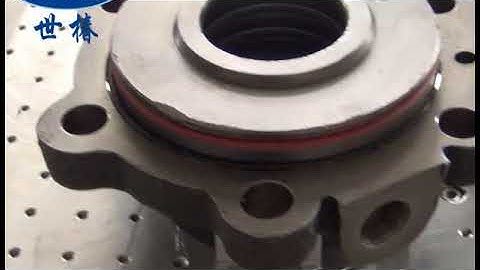 Automated industrial dispenser robot dispense glue 360 degree around a machine part