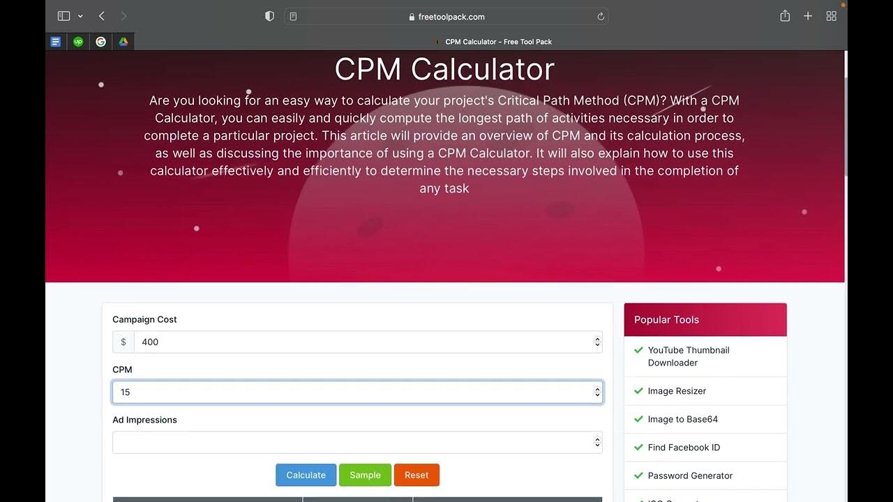 CPM Calculator: A Comprehensive Guide Using Free Tool Pack 