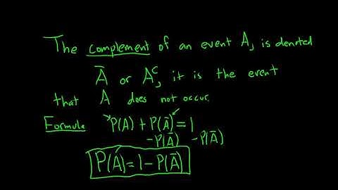 The Complement of an Event A