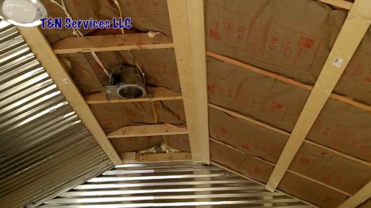 Corrugated Metal Ceiling Install Youtube