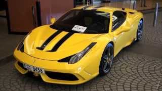 I have spotted a beautiful 'giallo modena' yellow ferrari 458
speciale, with 'nero stellato' livery at the valet park of mall
emirates in dubai. f...