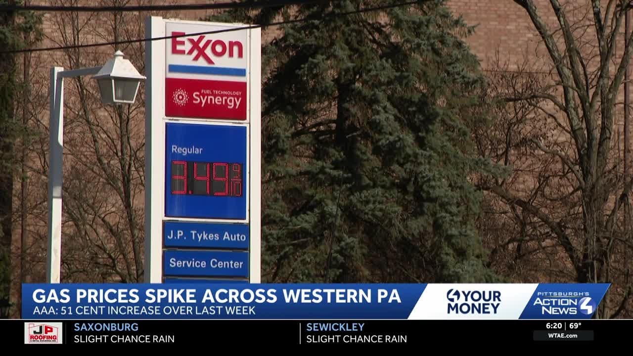 Gas prices on the rise in Western Pennsylvania - YouTube