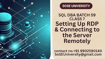 Batch 59 SqlDBA Class 7 Setting Up RDP & Connecting to the Server Remotely || Contact +91 9902590140