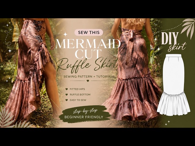 How to Sew a Mermaid Style Ruffle Skirt? - YouTube