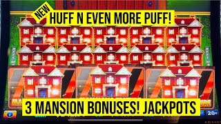 MOST INSANE HUFF N EVEN MORE PUFF SLOT VIDEO! Multiple Mansion Bonuses, Gold Saws, and Jackpots!!