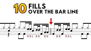 Drum fills over the bar line – 10 sight-reading exercises