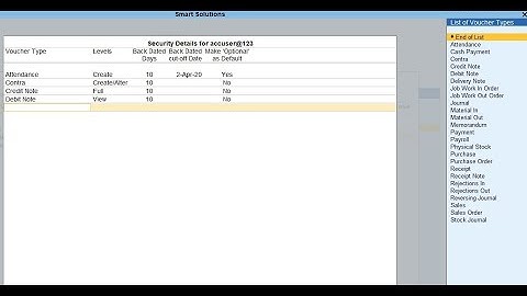 Tally Add On : Voucher Type wise Security Control in Tally Prime Software