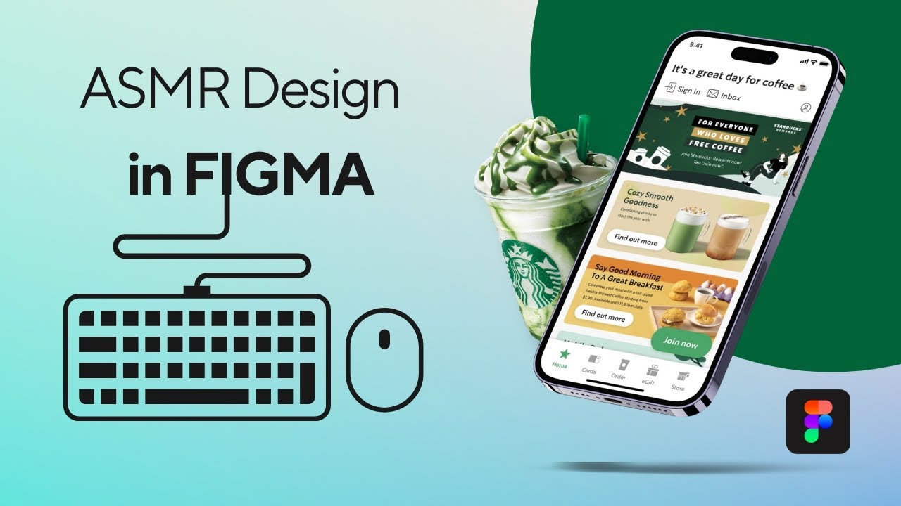 ASMR UI Designing in FIGMA - Starbucks - No Talking | Silent