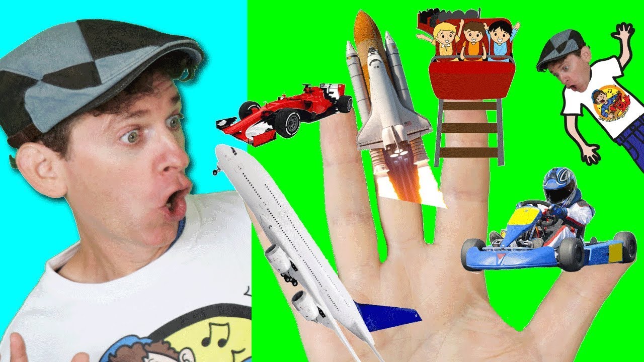 123 ciseaux Finger Family Song - Fast Vehicles Rocket, Race Car | Action Song for Children | Learn English Kids