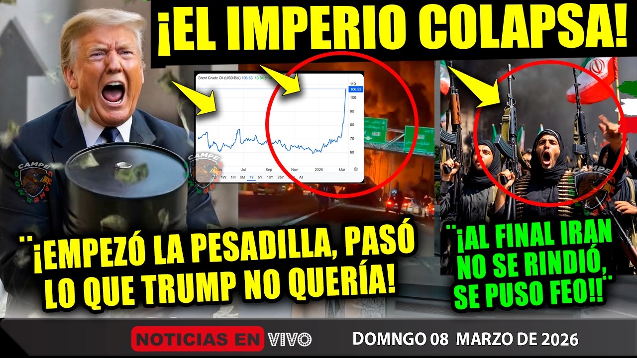 DOMINGAZO! TRUMP EL IMPERIO COLAPSA ¡IRAN LE DIÓ EL TOQUE FINAL! PETROLEO SUPERA ¡LOS 100 DÓLARES!!!