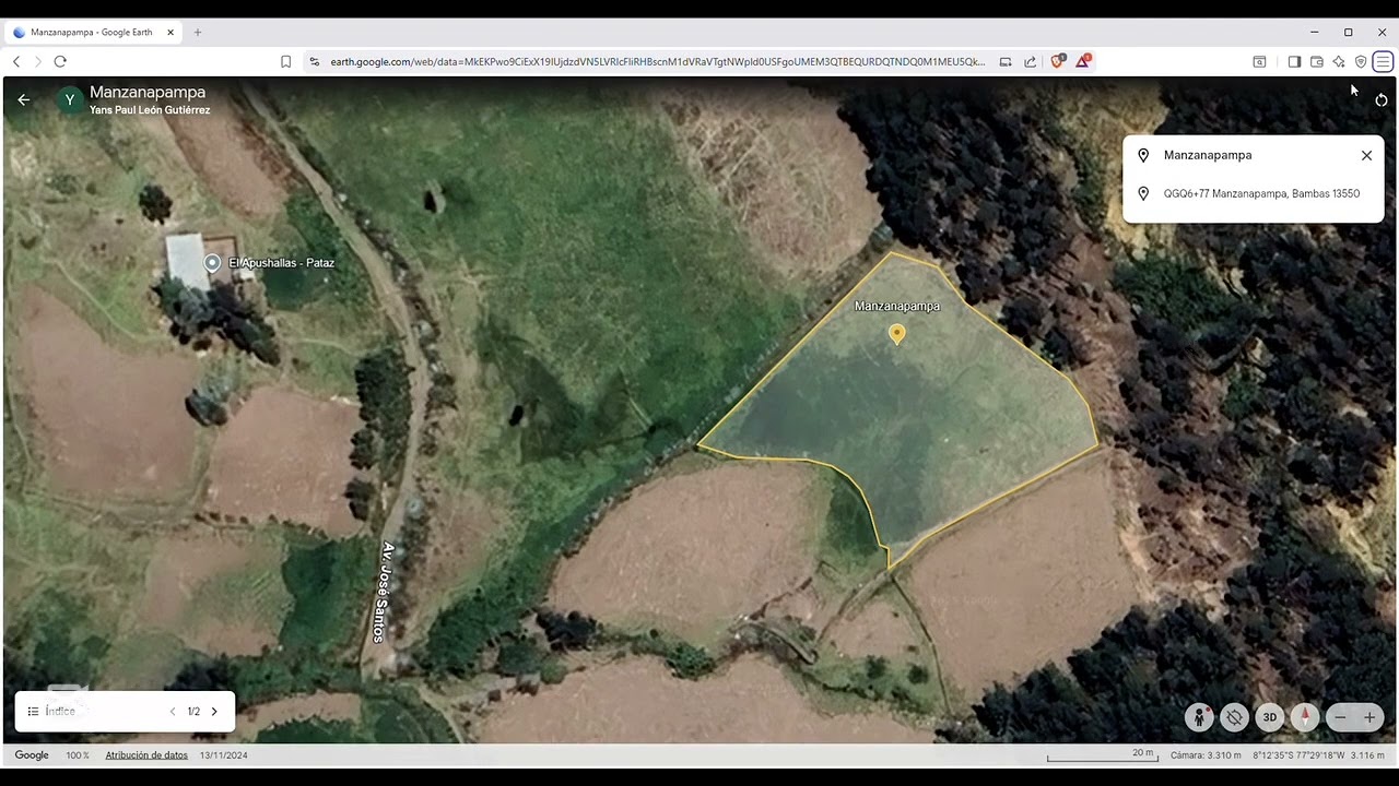 Dibujo 3D de Manzanapampa,Bambas