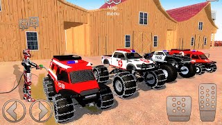 Monster Fire Truck, Police car, Ambulance Dirt Cars Driving Extreme Off-Road #2 - Android Gameplay screenshot 1