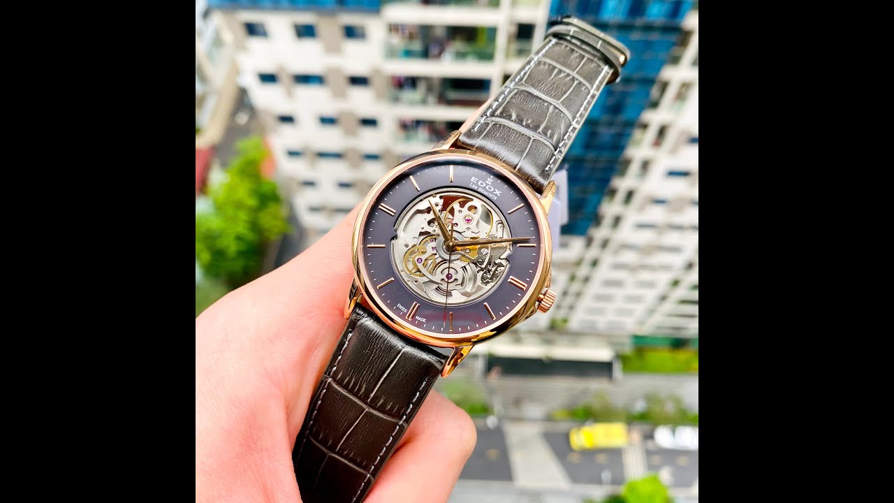 EDOX LES BEMONTS SKELETON BLACKROSE - 85300-37R-GIR ( 85300 37R GIR ) ( 8530037RGIR )