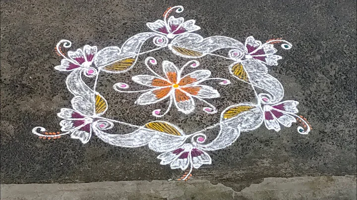 💐 Simple rangoli kolam 💐#freehandrangolis #rangolidesigns #muggulu #indianart #art #kolam #youtube