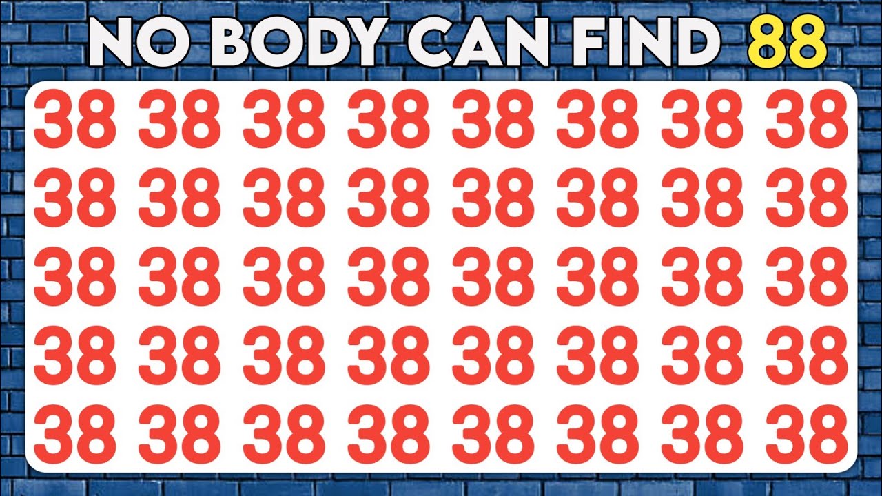 Test your Eyes - Find the Odd Number and Letter Vision Edition ...