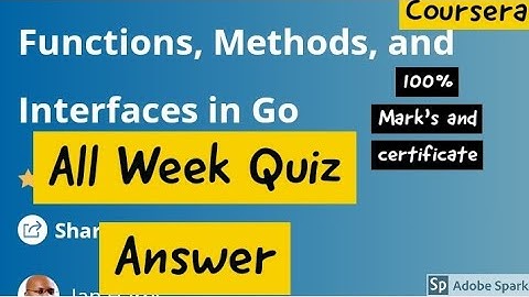 Functions, Methods, and Interfaces in Go all week quiz answer || Programming with google go answer