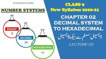9th Class Computer science New Book 2020 | Chapter 2 Lecture 2 | Decimal To Hexadecimal Conversions
