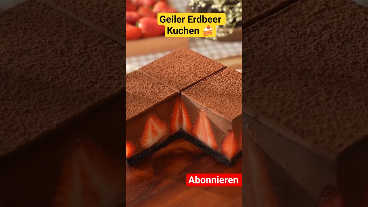 Strawberry Chocolate Mousse Cake 🍫 