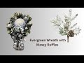 Silver Winter Church Evergreen Deco Mesh Wreath |Hard Working Mom |How to