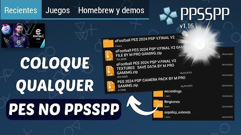 COMO COLOCAR (INSTALAR) QUALQUER PES EFOOTBALL NO PPSSPP! PARA JOGAR NO CELULAR