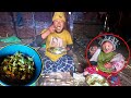 Jonsons first meal in second shelter  green jungle vegetable meal pastorallifeofnepal