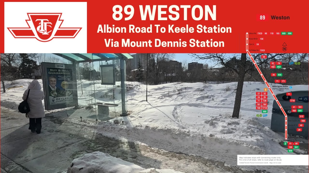 TTC 89 Weston - Albion Road To Keele Station Via Mount Dennis Station - Full Route