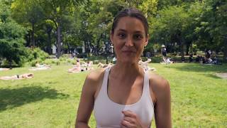 Chlorophyll water: "yoga in the park" with victoria davis (new york
city)