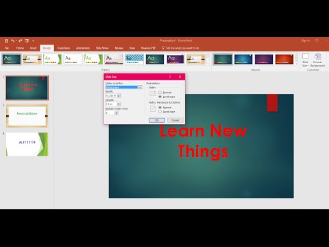 PowerPoint : How to Change Slide Size Portrait, Landscape (Slide Page Setup)