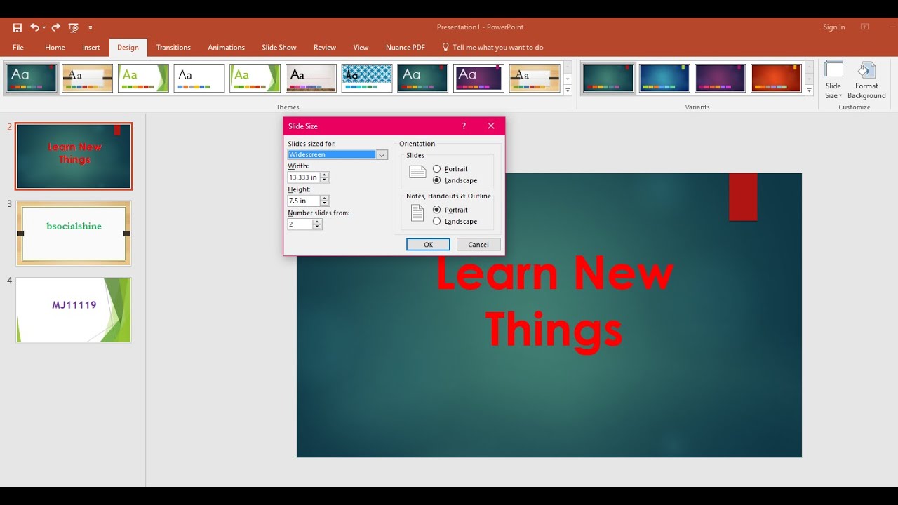 how to make a powerpoint presentation landscape
