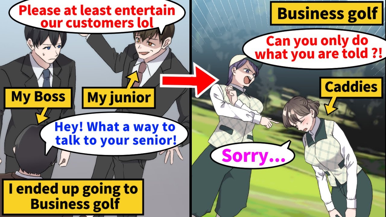 【Manga】My junior looks down on me for being incompetent. One day, at an golf course, I met a lady...