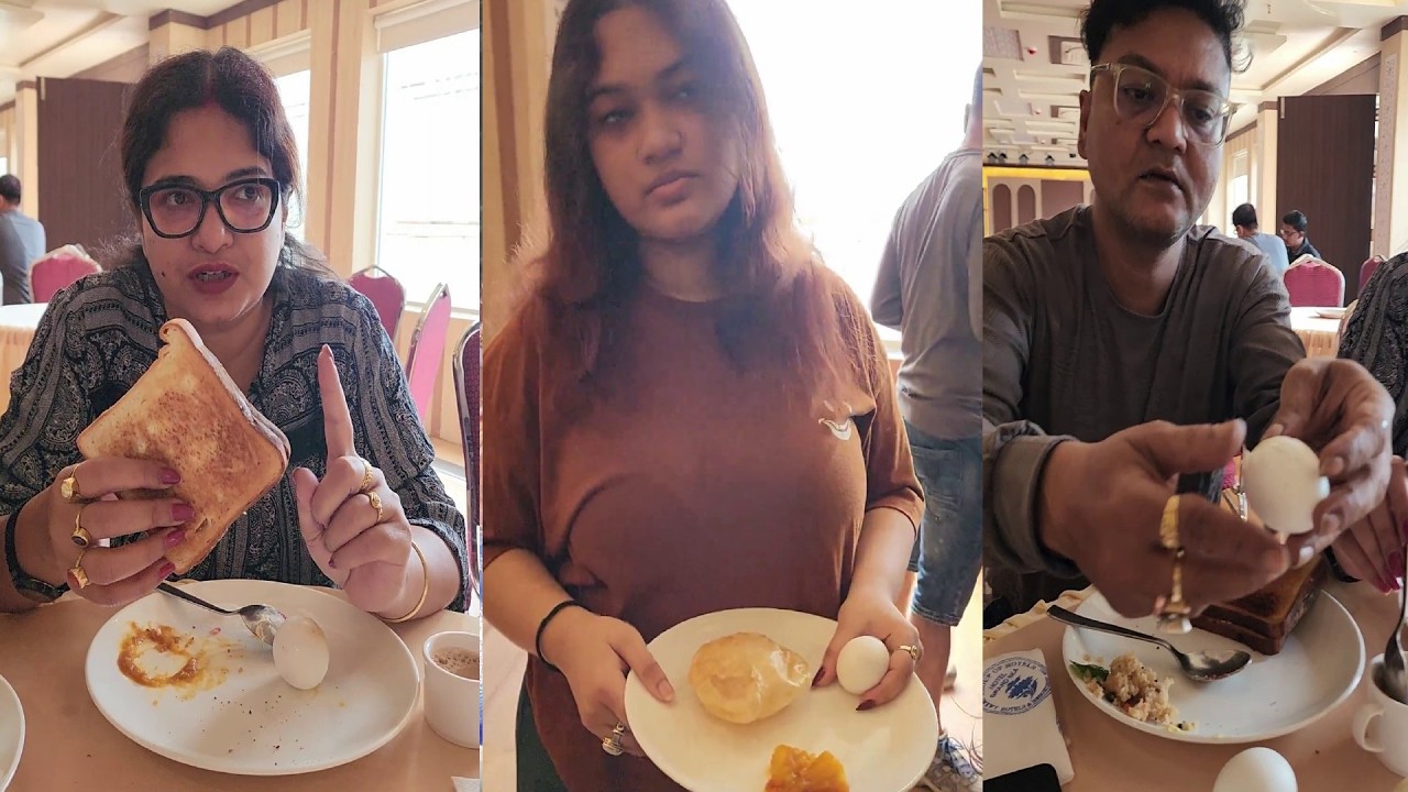 সকাল সকাল বুফে ব্রেকফাস্ট করলাম ,কর্নফ্লেক্স ,লুচি ,উপমা ,ব্রেড জ্যাম সব ছিল।