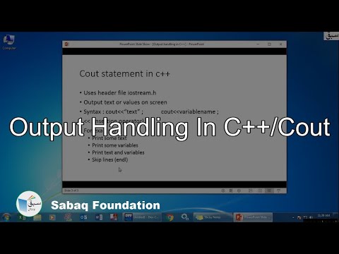 Output handling in C++/cout, Computer Science Lecture | Sabaq.pk