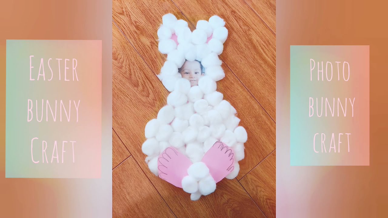 Bunny craft | Easter Bunny | Photo craft | Cotton ball Bunny craft work | Easy craft ideas