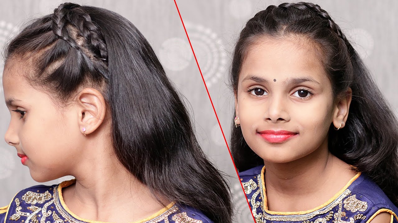 Pretty Braided Hair Style | Easy Hairstyle With Loose Hair For Party | Baby  Hairstyles - YouTube