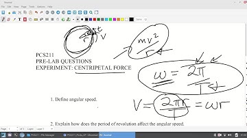 PCS211: Centripetal force pre-lab quiz